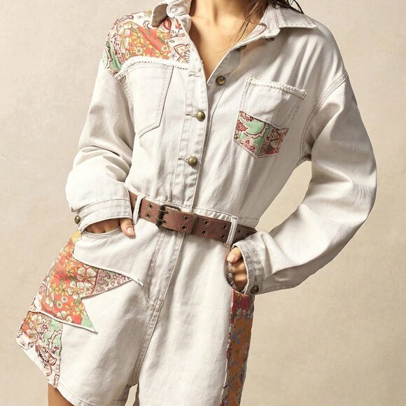 Apricot Boho Women's Countryside Casual Long Sleeve Jumpsuit - Picture 3 of 7